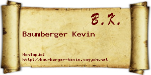 Baumberger Kevin névjegykártya