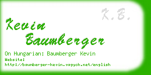 kevin baumberger business card